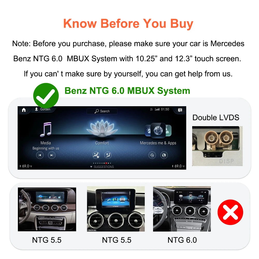 Kabelloses Carplay Android Auto Modul für Mercedes Benz A B C E GLA GLK GLS CLA ML Klasse 2019-2022 NTG 6.0 Mirror Link BT GPS – Detail 1