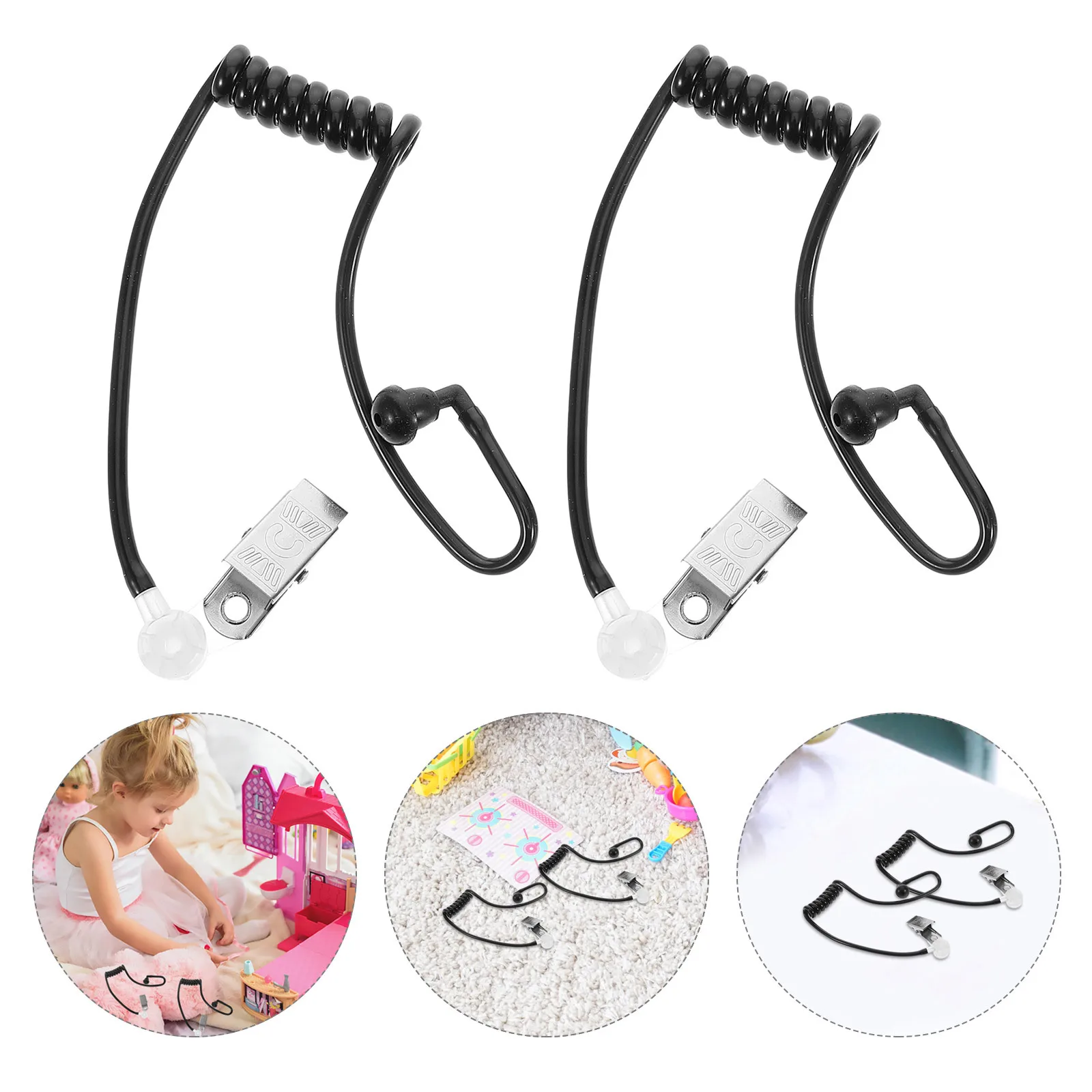 

2Sets Detective Earphone Mic Prop Childfriendly Simulation for Imaginative Agent Cosplay Gathering Favor Party Use