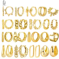 925 Sterling Silver Ear Needle Geometric Circle Simple Hoop Earrings For Women Vintage Tiny Beaded Fashion Party Jewelry Gifts