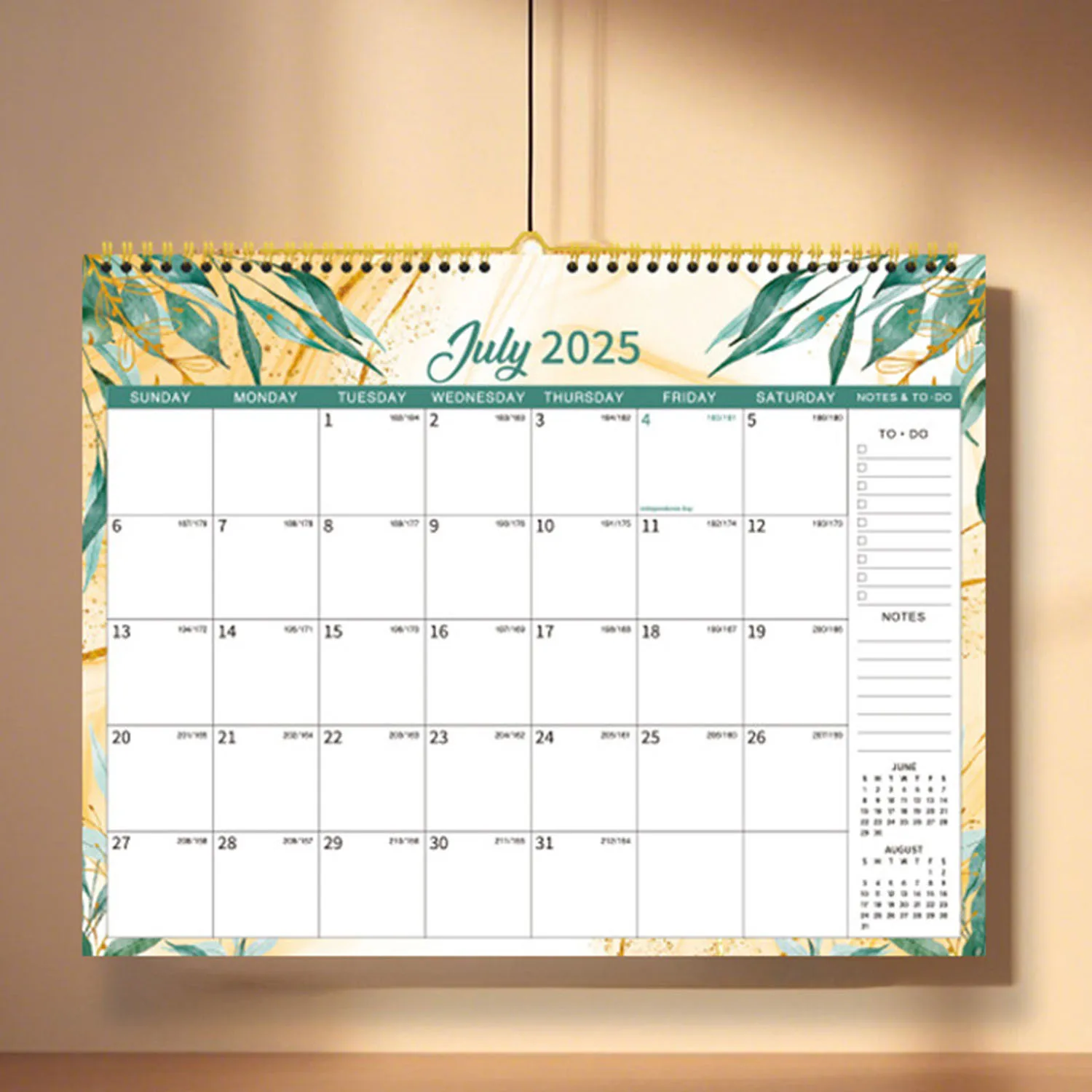 Calendar 2025-2026 18 Month Wall Calendar 2025-2026 from July 2025 to December 2026, Hanging Spiral Bound Wall Calendar 11x14inc