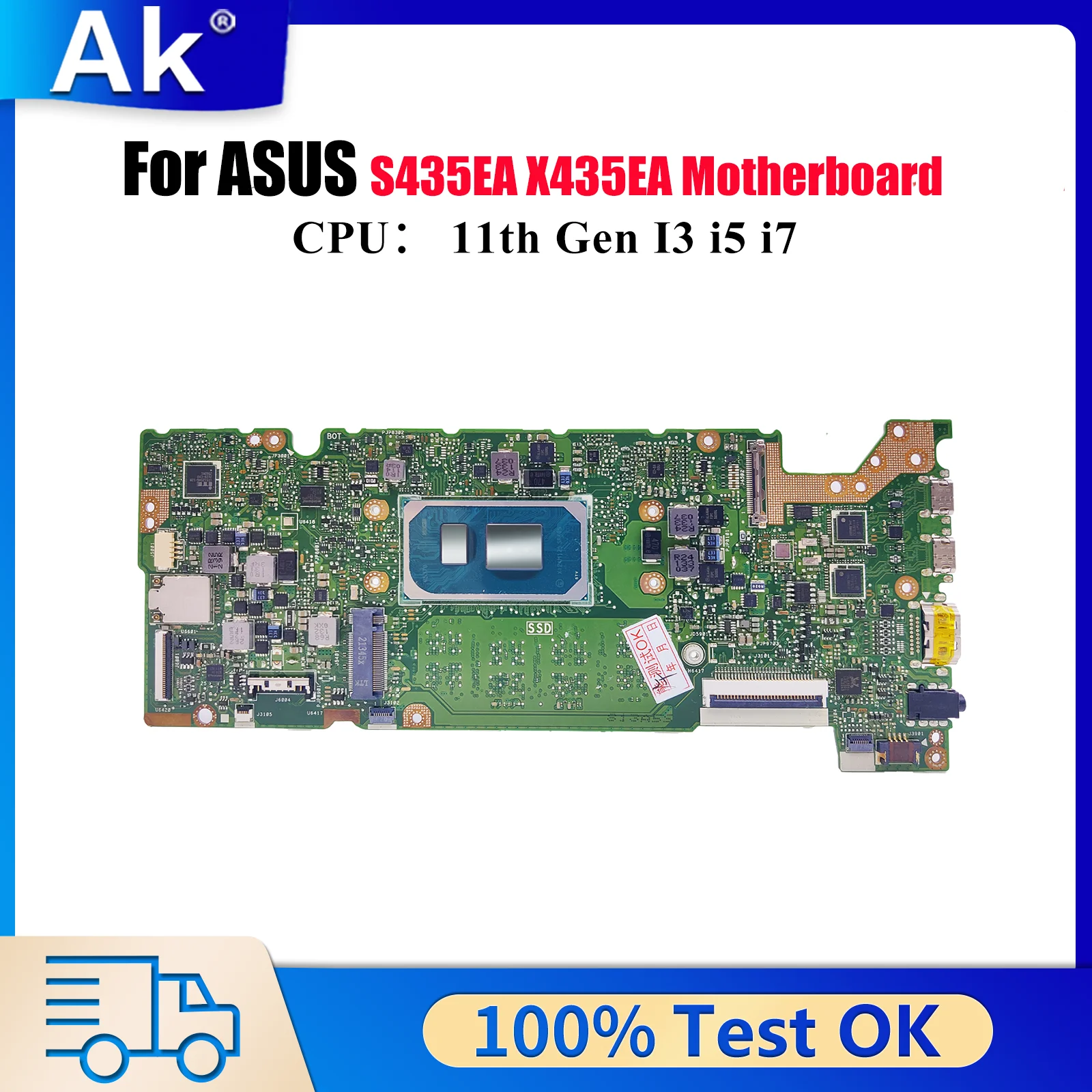 

Материнская плата для ноутбука X435EA для ASUS VivoBook X435E X435EA S435EA, материнская плата для ноутбука с 11-го поколения I3 i5 i7 tests, ОК, быстрая доставка