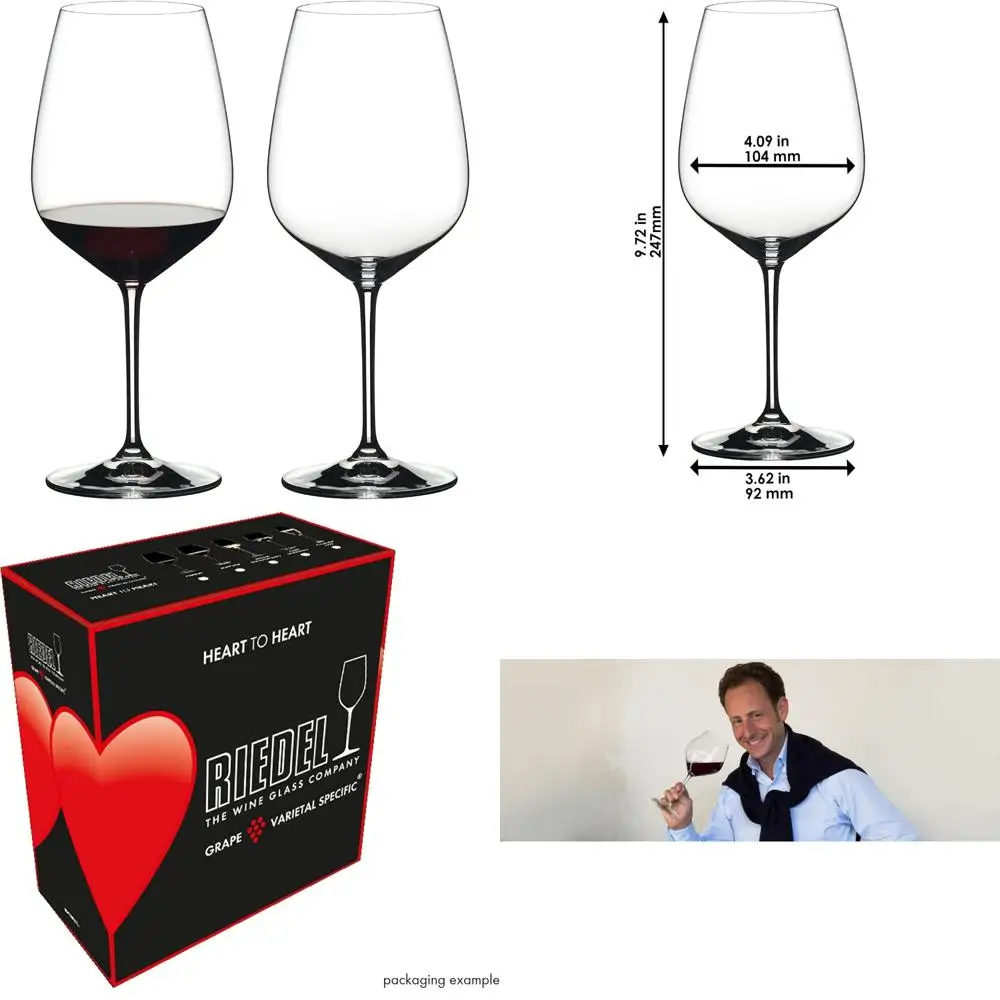 

Набор из 2 бокалов для вина Cabernet Sauvignon, дизайн от сердца до сердца, идеально подходит для улучшения аромата вина и вкуса.