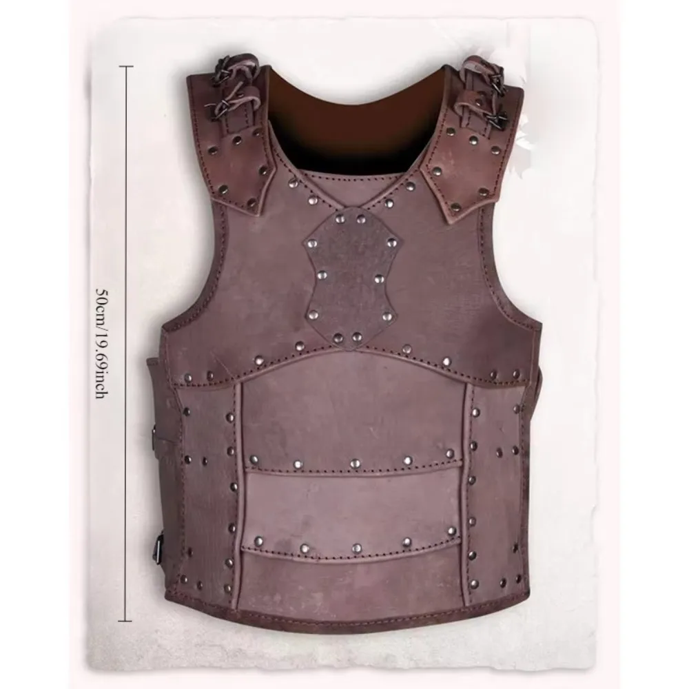 Adjustable Leather Armour Breastplate Costume Deluxe Medieval Chest Armor Viking Warrior for Party Halloween Cosplay