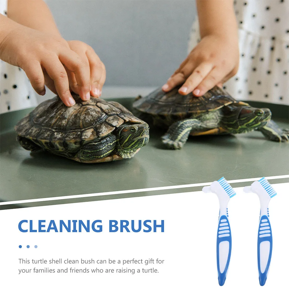 

2Pcs Tortoise Shell Cleaning Brush Multi-Functional Small Aquarium Tool Dense Supple Bristles for Shell Conch Dirt Remover