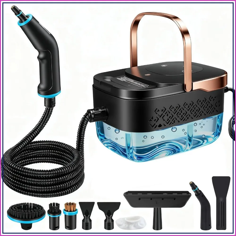 2500W Portable Steam Cleaner, Handheld Pressurized Steamer for Home, Car, Kitchen, Bathroom, Tile, Grout, Furniture