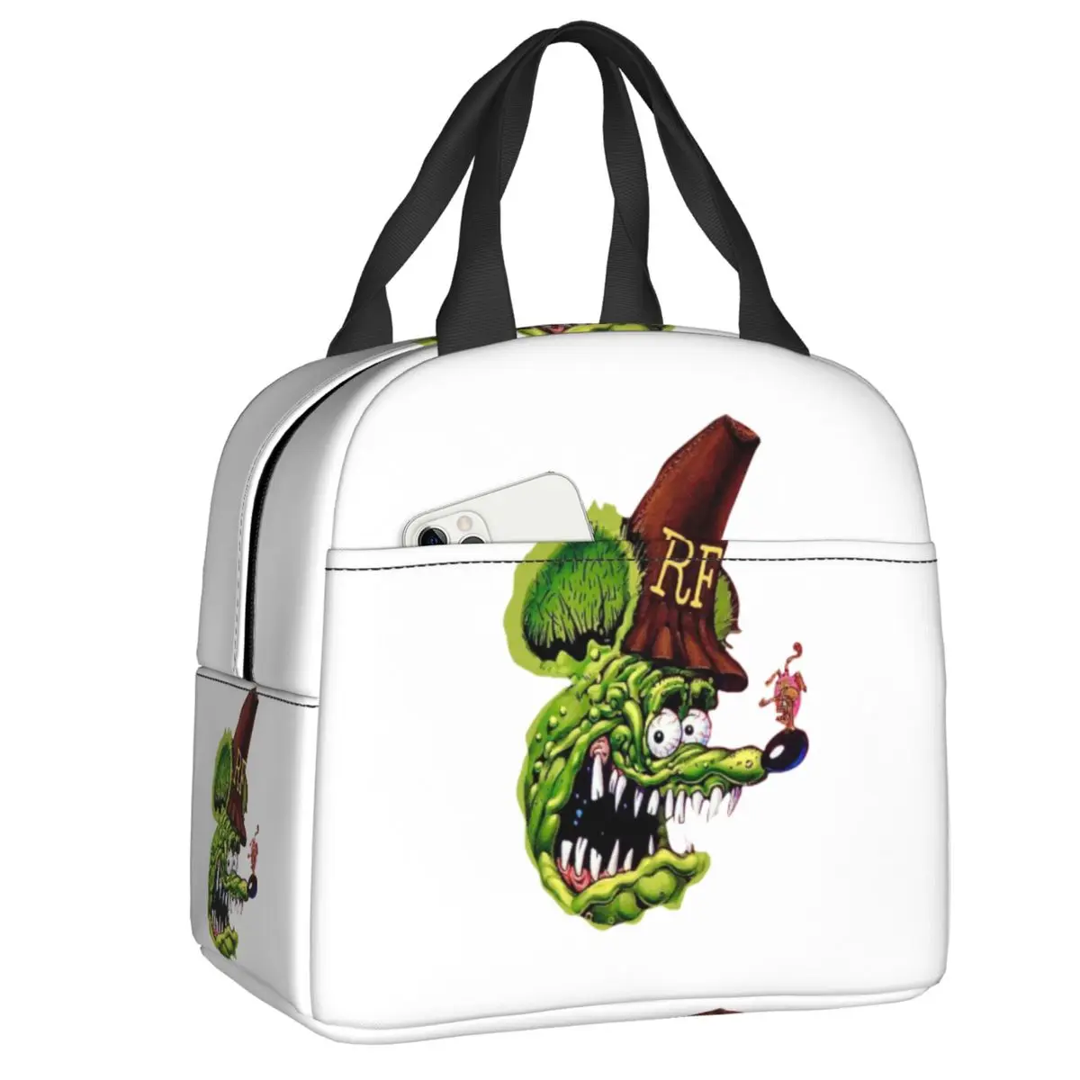 

Custom Rat Fink Animation Anime Cartoon Insulated Lunch Bags for Women Portable Cooler Thermal Bento Box Work School Travel