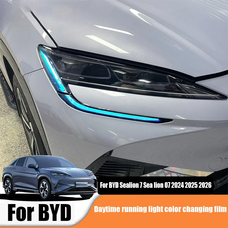 Voor BYD Sealion 7 Zeeleeuw 07 EV 2024 2025 2026 Auto dagrijverlichting kleur film exterieur modificatie onderdelen