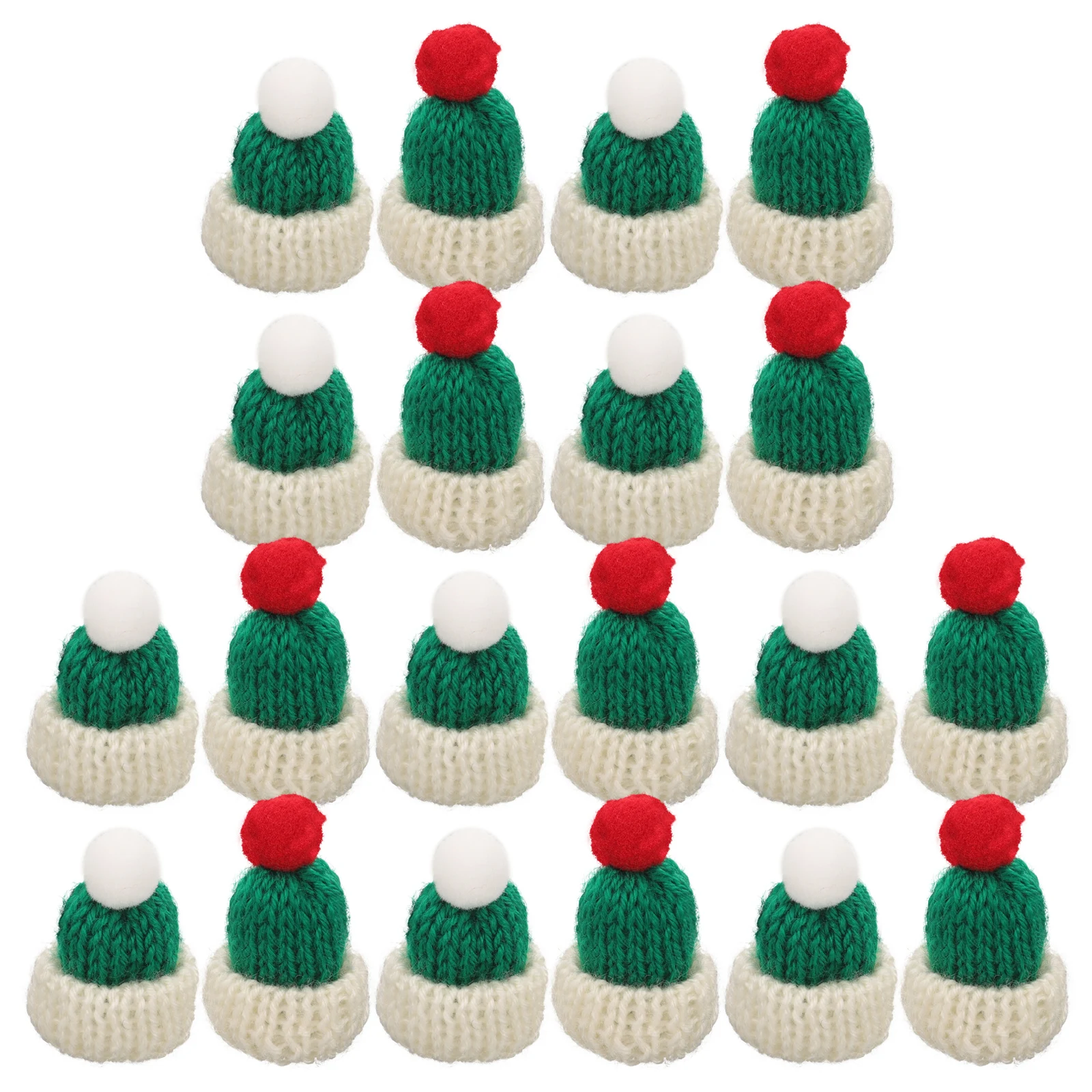 

20 Pcs Small Hat Jewelry Knitting Supplies Mini Craft Material Miniature Hats Tiny Yarn