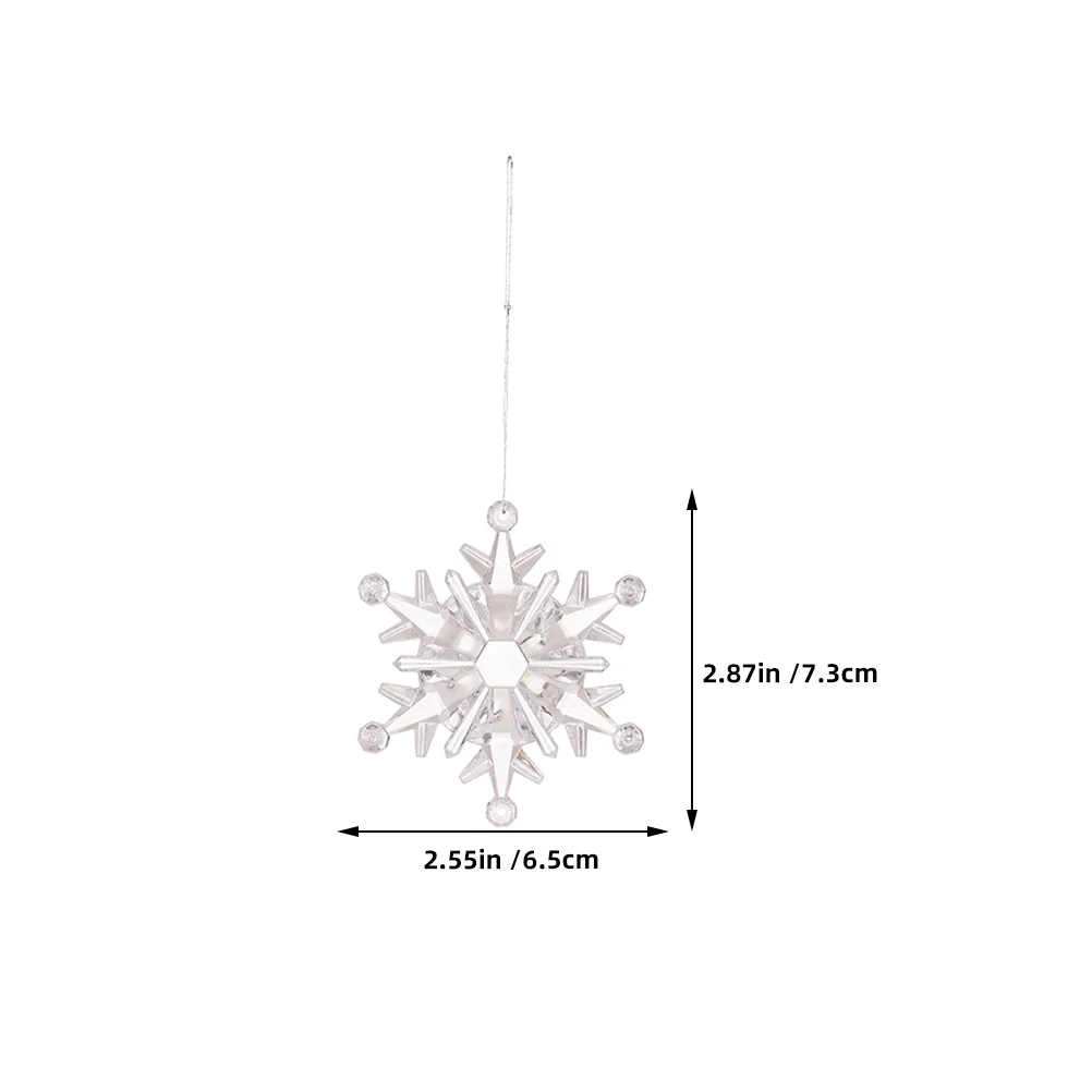 6 PCS Transparent Snowflake Pendant Christmas Decorations Ornaments Crystal DIY Craft Hanging Snowflakes Acrylic Decorating