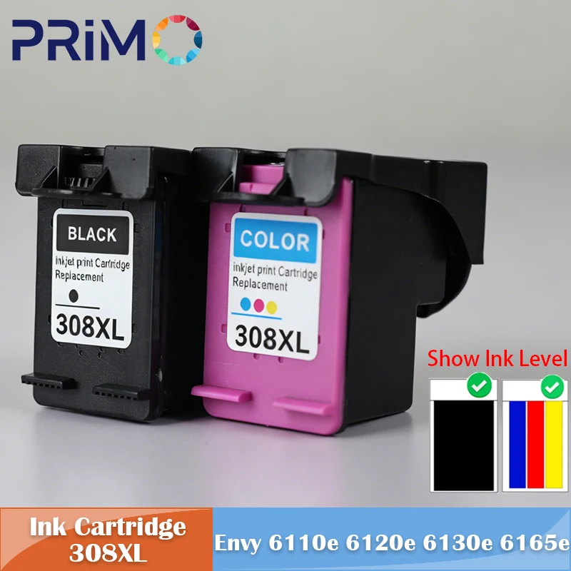 308XL 308 Ink Cartridge Remanufactured For HP308 HP Envy 6110e 6120e 6130e 6165e 6520e 6530e DeskJet 2900 Inkjet