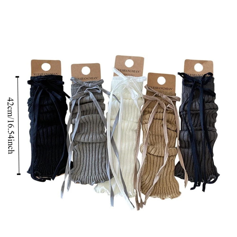 Sweet Korean Style Children's Leg Warmers JK Harajuku Knitted Leg Cover Woolen Pile Socks Strap Leg Socks Autumn/Winter
