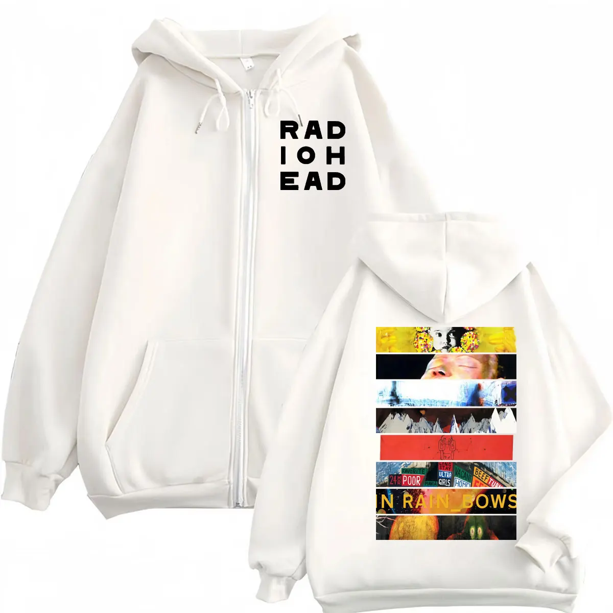 Rock Band Radiohead Album Grafik Zipper Hoodie Mode Y2k Übergroße Zip Up Pullover Männer Frauen Casual Langarm Sweatshirts