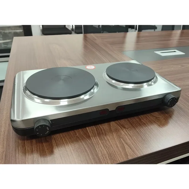750W Electric Hot Plate 2 Burner Electronic Hot Plate Adjustable Coil Heating Element Home RV