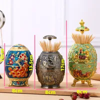 Nordic automatic push-type toothpick box household creative toothpick holder hotel restaurant fashion high-end toothpick holder 6