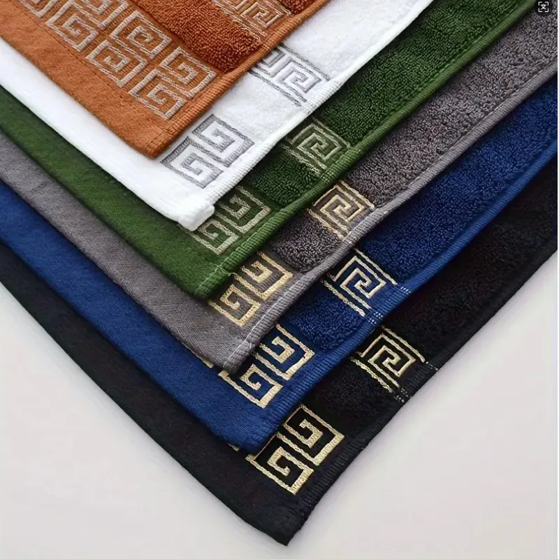 1/4/6PCS 100% Cotton Green Towels Set 34x74cm 70x140cm Embroidered Hotel Bath Towels For Adult Quick-Dry Thicken Soft Face Towel