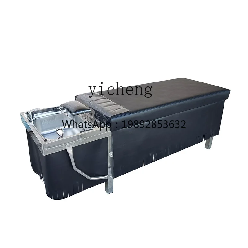 ZZ YY Hair Salon Dedicated Stainless Steel Basin Stainless Steel Shelf Thai Shampoo Chair