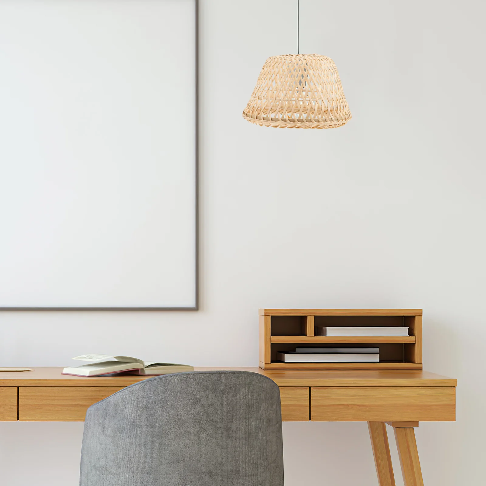 Light Covers Bamboo Lampshade Shades Rattan Barrel Lampshades for Ceiling Indoor Ivory Small