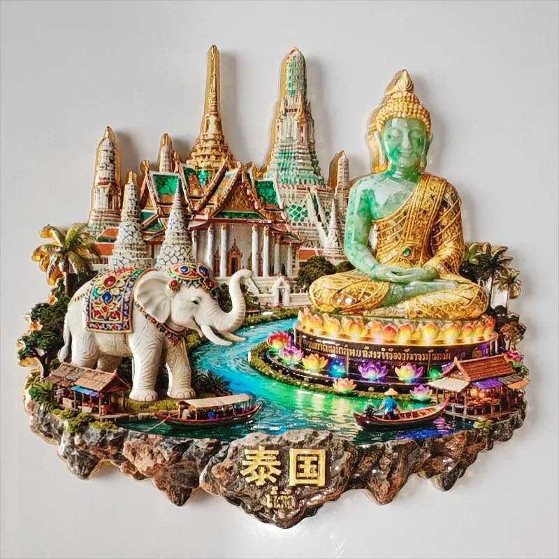 Thailand Fridge Magnets Metal Material Krung Thep Maha Nakhon Souvenirs Bangkok Fridge Stickers Birthday Gifts Home Decor