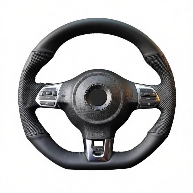 Car Steering Wheel Cover Leather for Volkswagen Golf 6 GTI MK6 VW Polo GTI Scirocco R Passat CC R-Line 2010 Car Interior