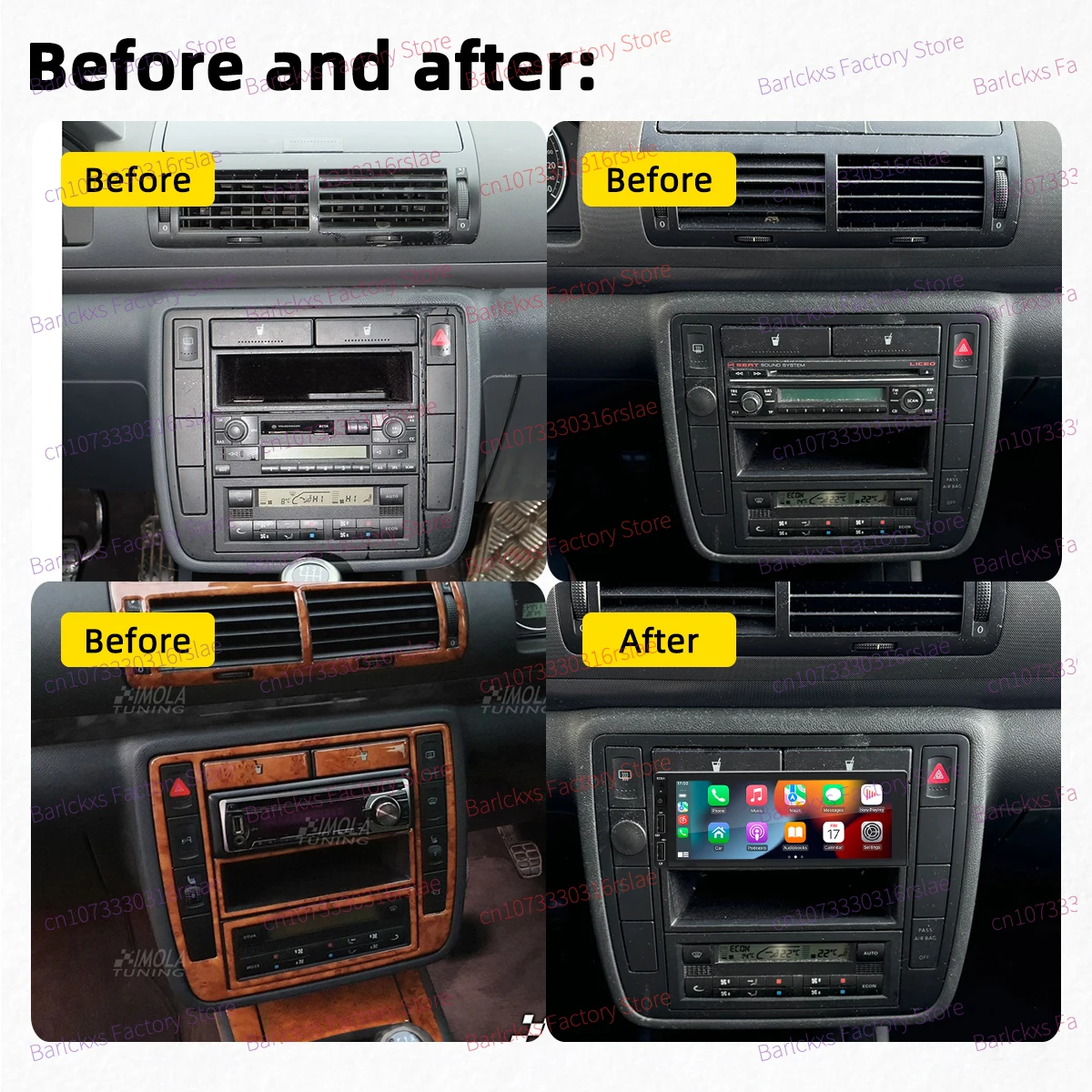 أندرويد سيارة الوسائط المتعددة لمقعد الحمراء I 2001-2010 6.86 "شاشة 1 الدين راديو ستيريو رئيس وحدة Carplay Autoradio GPS Autoradio