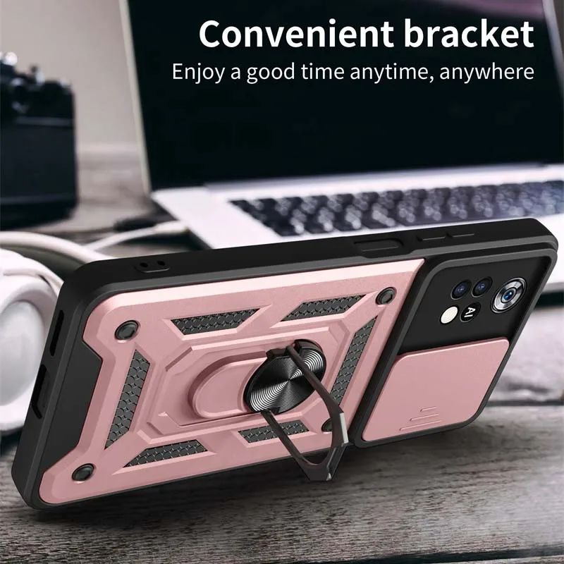 Slide Camera Lens Protector Armor Case For Mi POCO X6 X5 X4 X3 Pro NFC Bumpers Ring Cover For POCO X4 F4 GT M4 M6 F3 F5 Pro