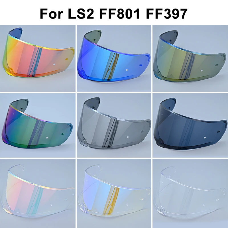 LS2 FF397 FF801 Motorcycle Helmet Visor Clear Dark Smoke Multicolour Silver Shield Vizard Suitable for Ls2 VECTOR Helmets Lens