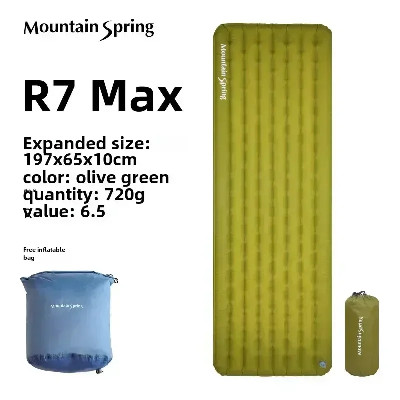 Mountain Spring R7 Max Lightweight Portable Inflatable Camping Mat for Outdoor Camping