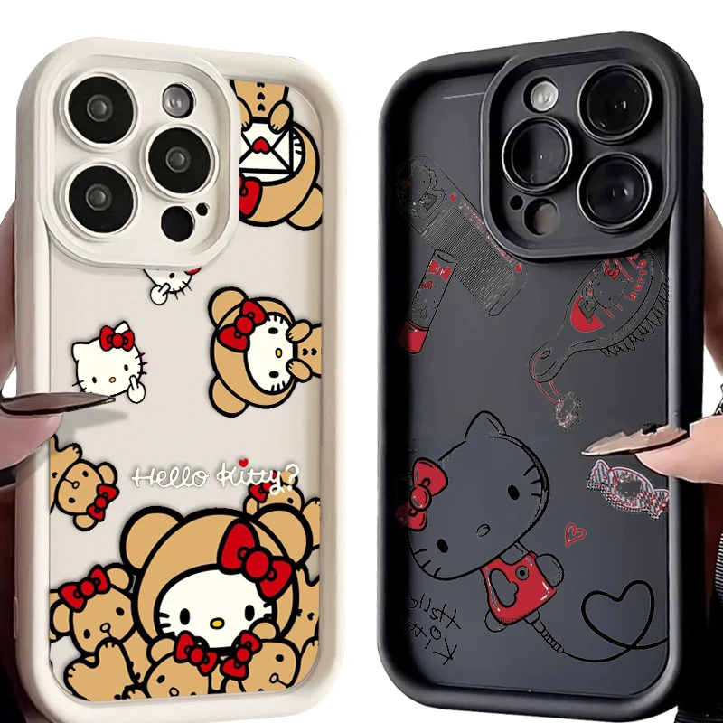 Cool Kuromi Hello Kitty For iPhone 15 14 13 12 11 Pro Max XS Max X XR 7 8 Plus 6S Eye Ladder Phone Case