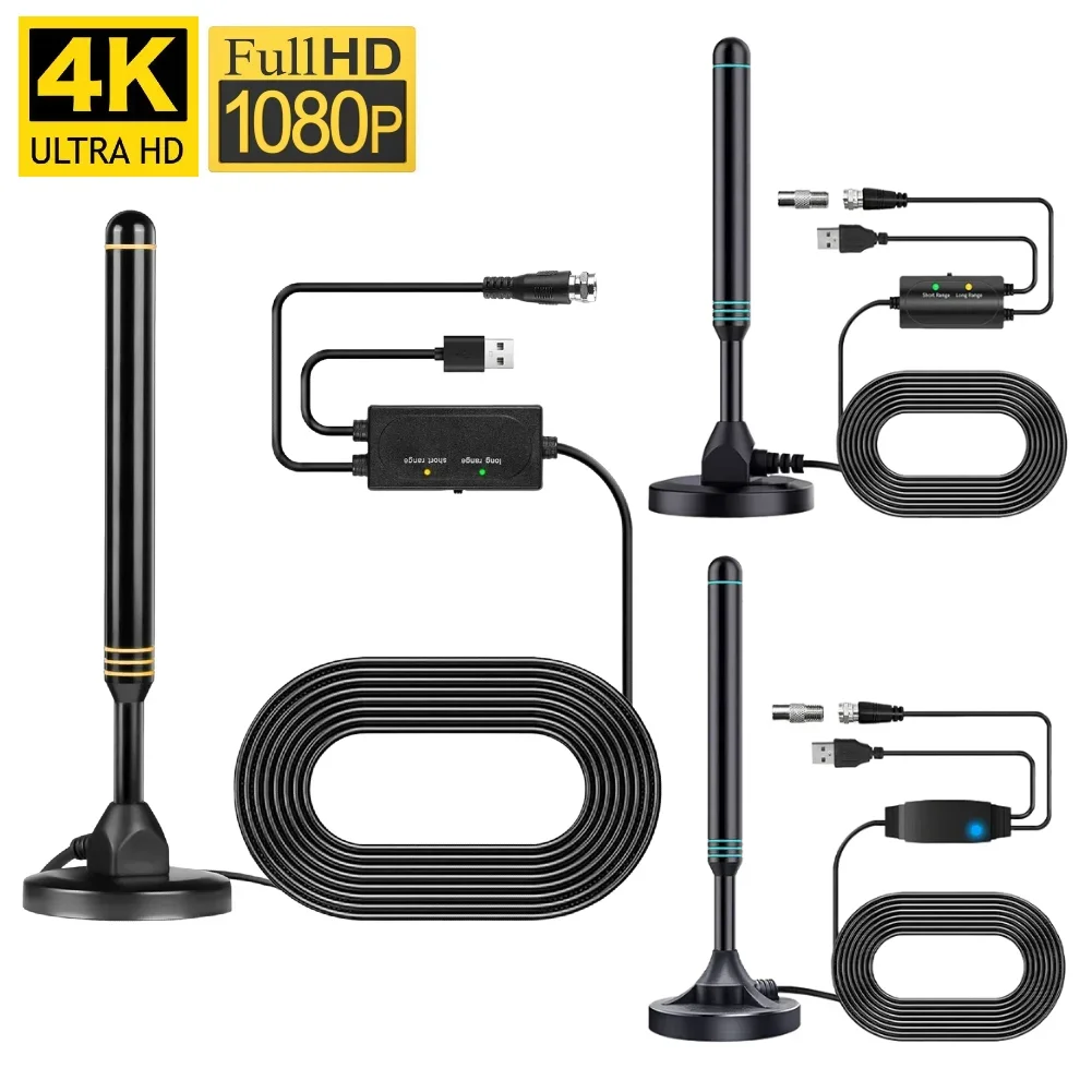 

Цифровая телевизионная антенна с усиленным приемником сигнала 4K HD ТВ-антенна USB 5 В Усилитель сигнала для Miles Long Range