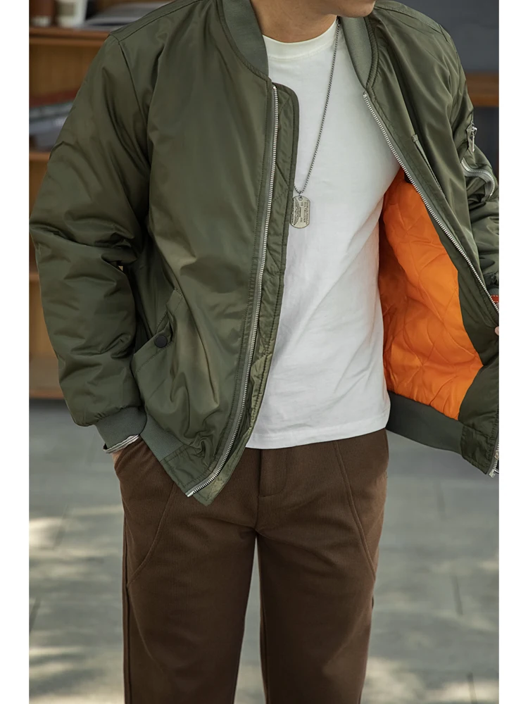 Thiened coton pilote Jaet MA Baseball Sle coupe-vent chaud manteau jeunesse vêtements de travail Utili ket longue fermeture à glissière Sve