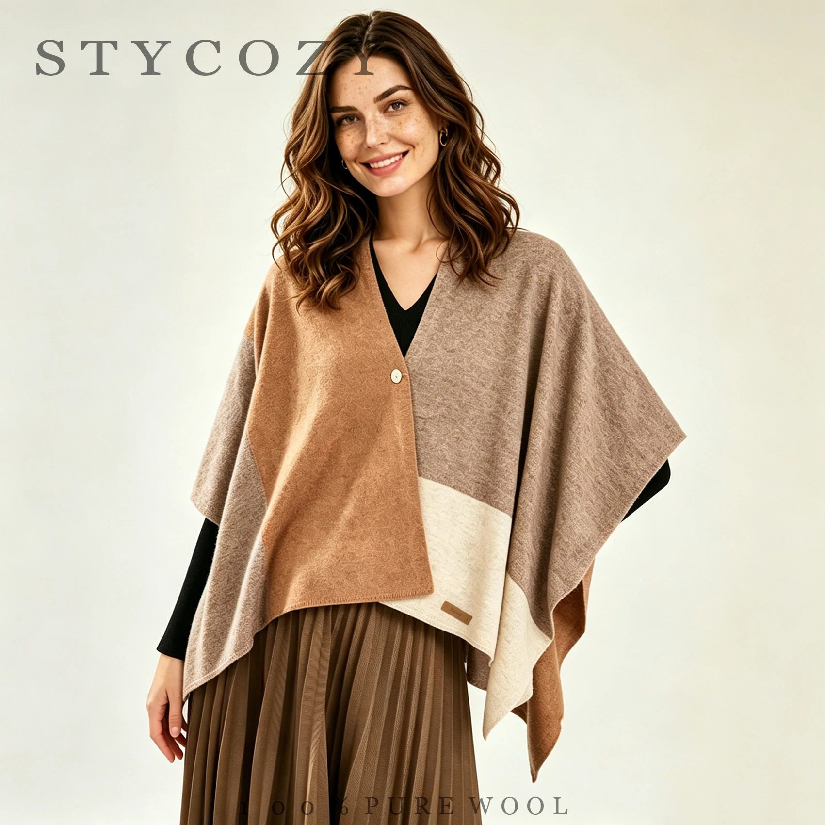 poncho-da-donna-100-lana-a-blocchi-di-colore-con-bottone-singolo-scollo-a-v-patchwork-geometrico-orlo-irregolare-mantella-invernale