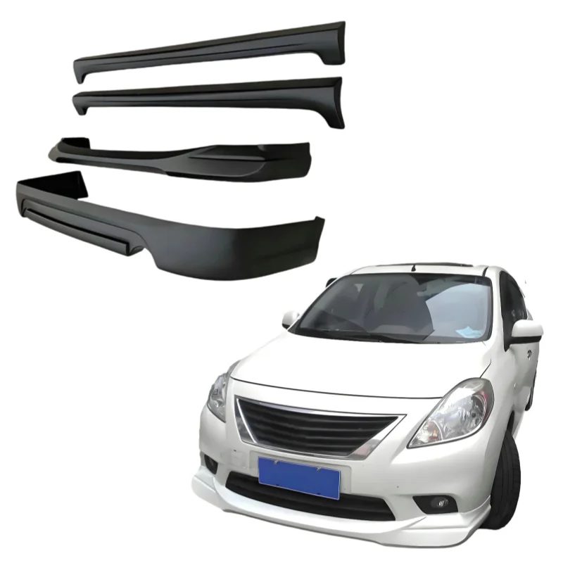 

Auto Body Systems Pp Wide Body Kit Front Bumper Lip Rear Bumper Lip and Side Skirt For Nissan Sunny 2011 2012 2013