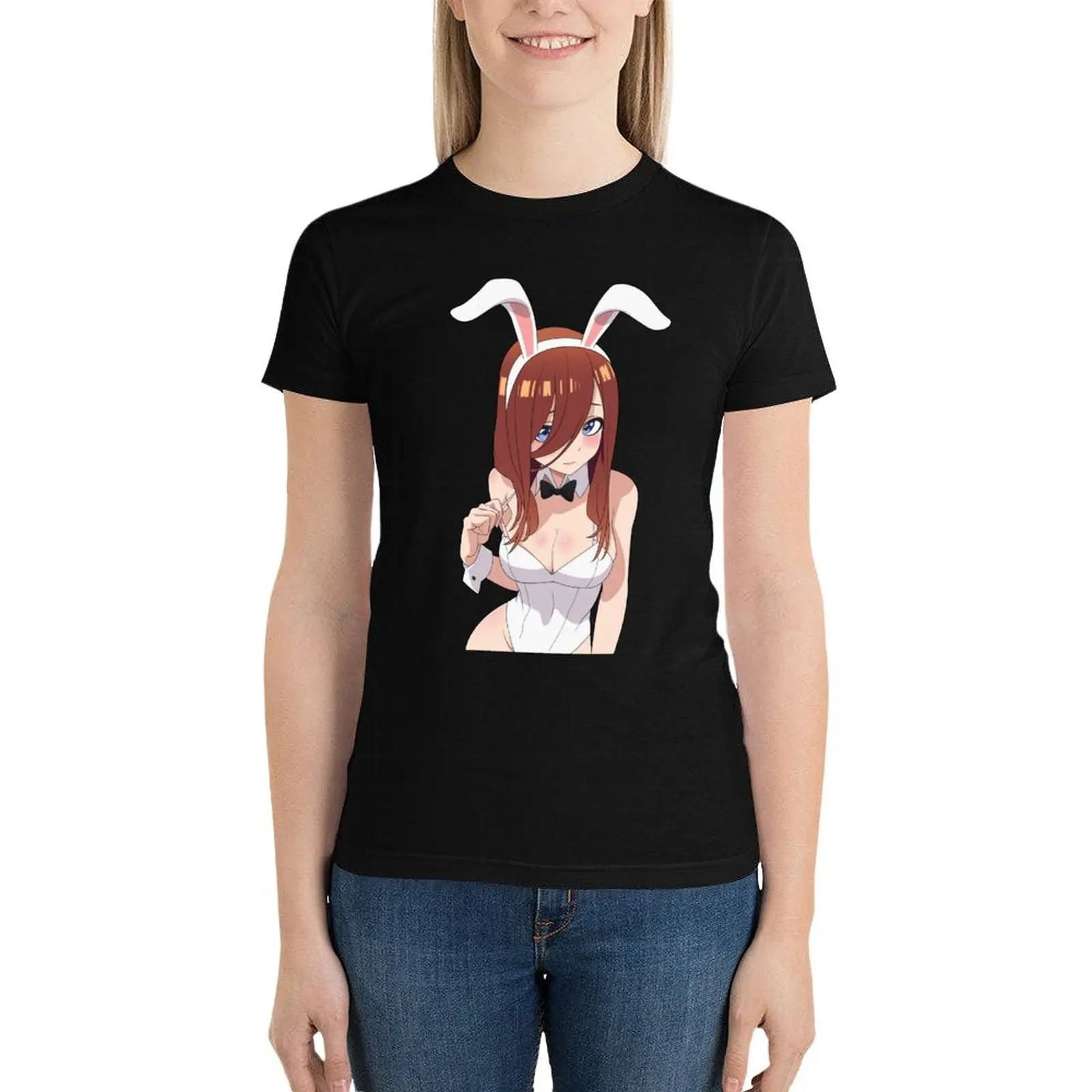 Miku Nakano Bunny Girl T-Shirt plus Größe Tops Anime Kleidung Hippie Kleidung weibliche Kleidung T-Shirts für Frauen