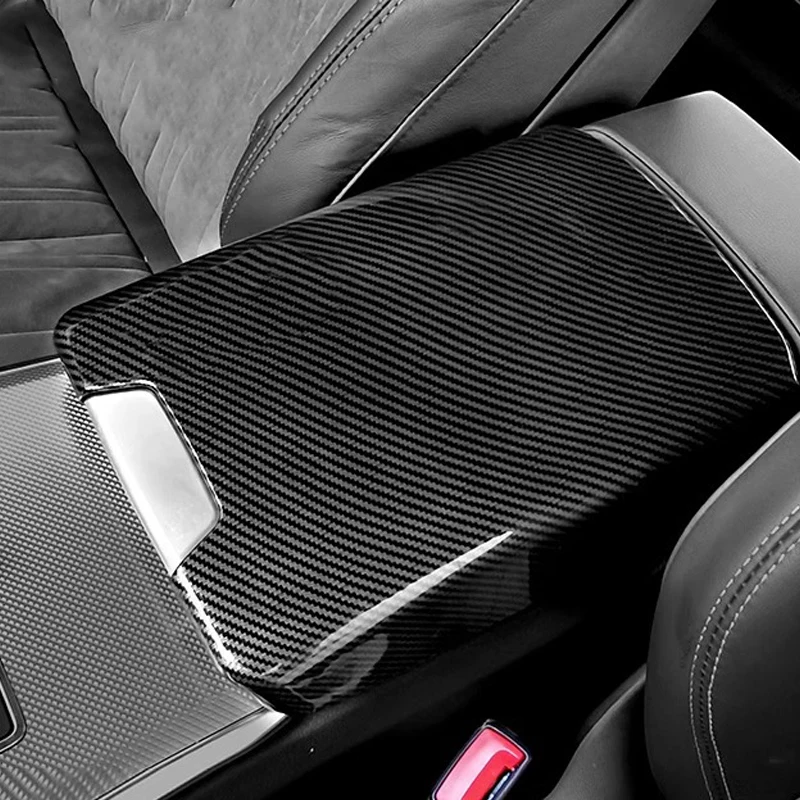 For Audi A6 A7 C8 2019 2020 2021 2022 2023 ABS Carbon Fiber Gear Stick Cover Central Panel Car IneriorsTrim Upgarde Accessories