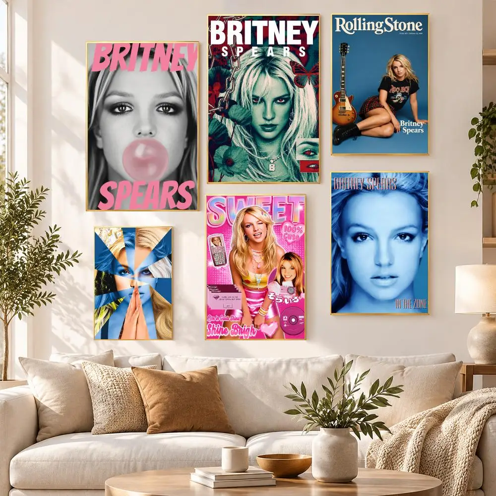 Music Famous Popular Britney Spears Poster HD Waterproof PP Self Adhesive Aesthetic Bedroom Dorm Gaming Room Home Decor Gift