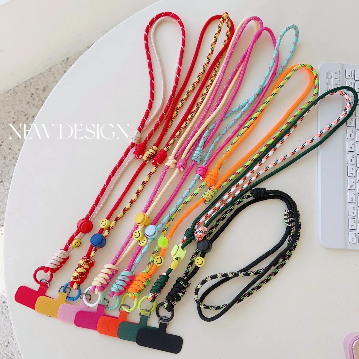 

Подвесная веревка для телефона с улыбающимся лицом, длинная шея, двухслойный прочный и прочный чехол для телефона, подвесная цепочка с одним плечевым ремнем