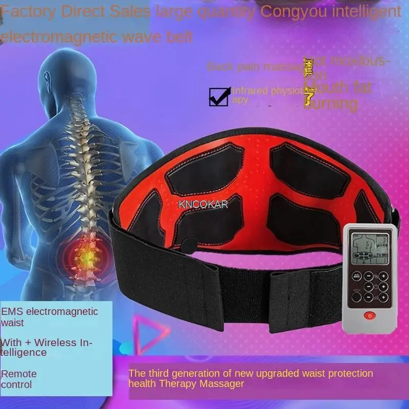 Slimming Massage Belt Heat Electric Pulses Tone Abdominal Muscle Stimulator EMS Acupuncture Tens Physiotherapy Myostimulator