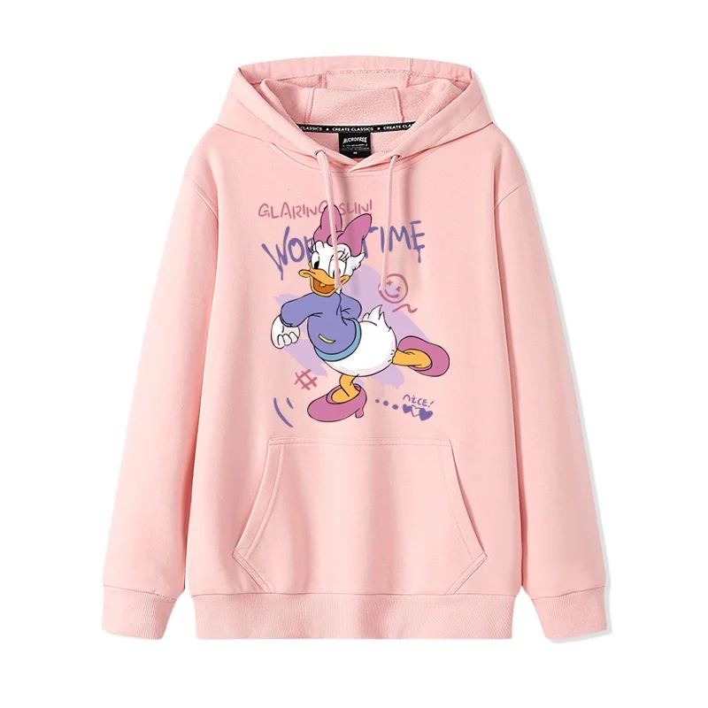 Donald Duck print pattern hooded men's and women's hoodies, trendy loose casual couple hoodies, hooded jacket, multiple colors