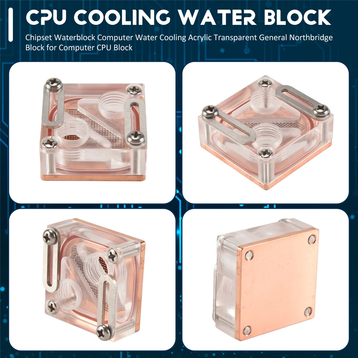 Chipset Waterblock Computer Raffreddamento ad acqua Blocco Northbridge generale trasparente acrilico per blocco CPU del computer