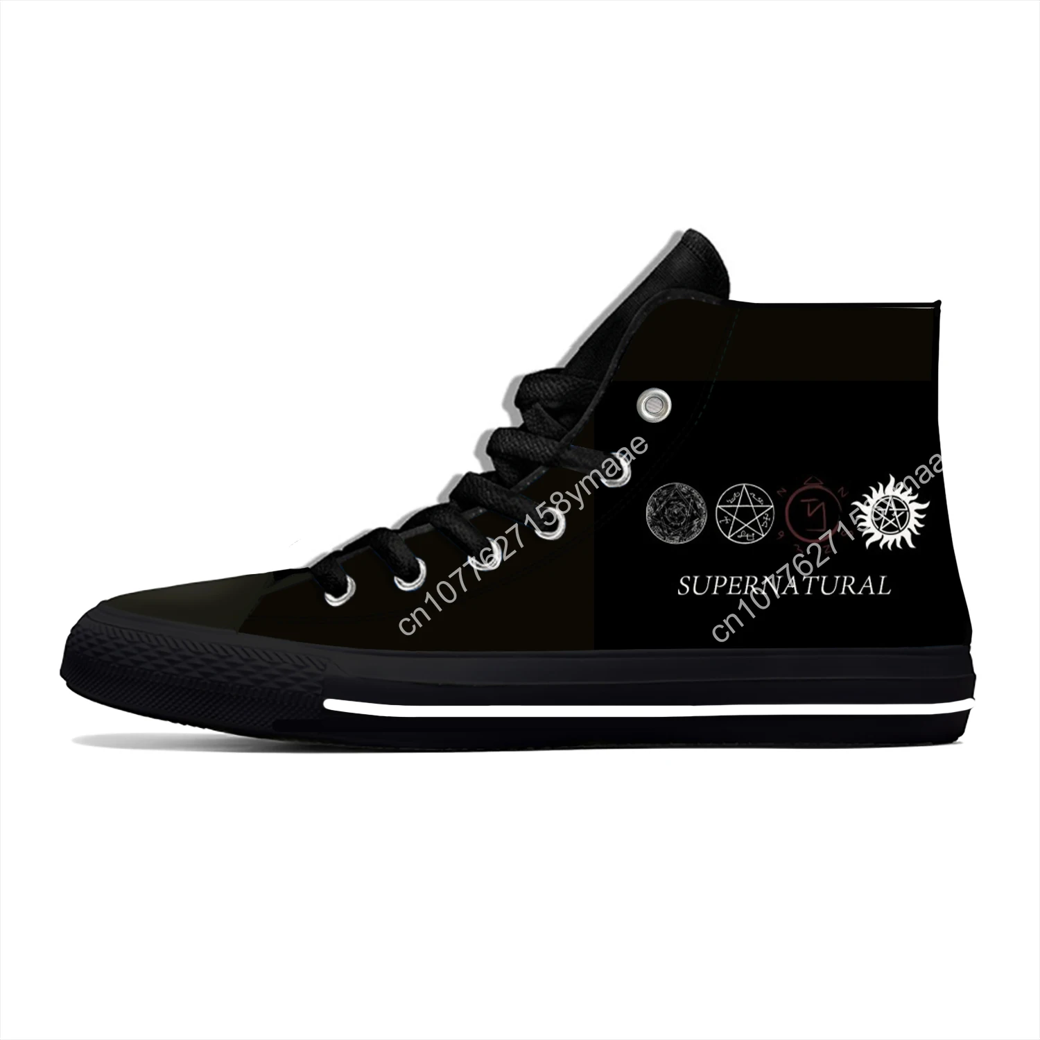 Supernatural Winchester Brothers Novelty Design Fashion Lightweight High Top Canvas Shoes Men Women Casual Breathable Sneakers