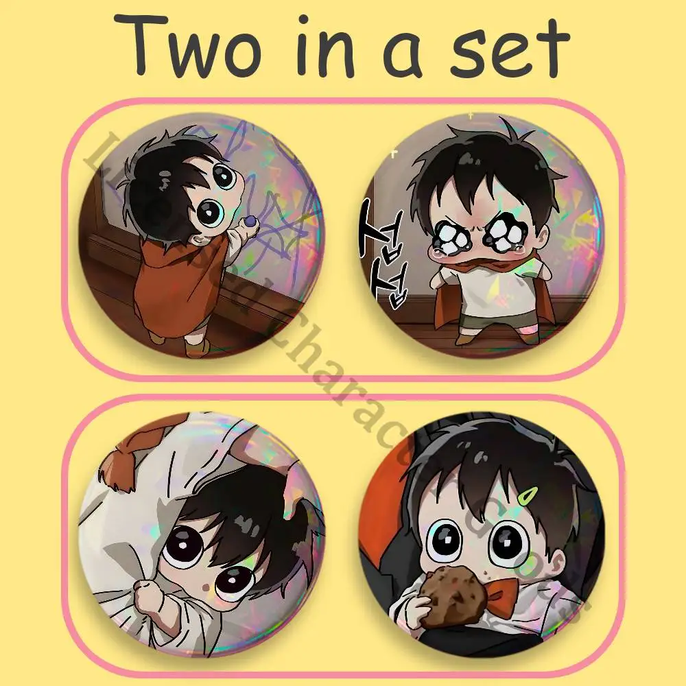 Mori On the W-Way to M-Meet M-Mom Badges 25 32 44 58 75 mm Round Cosplay Pin Backpack Decor Collect Gifts Brooch 2-Piece Set