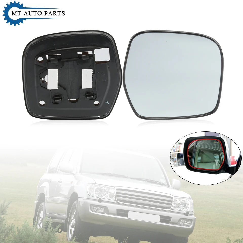 MTAP Car Exterior Rearview Mirror Lens Glasses For Toyota Land Cruiser 100 1998-2007 LC100 87961-60770 87931-60860