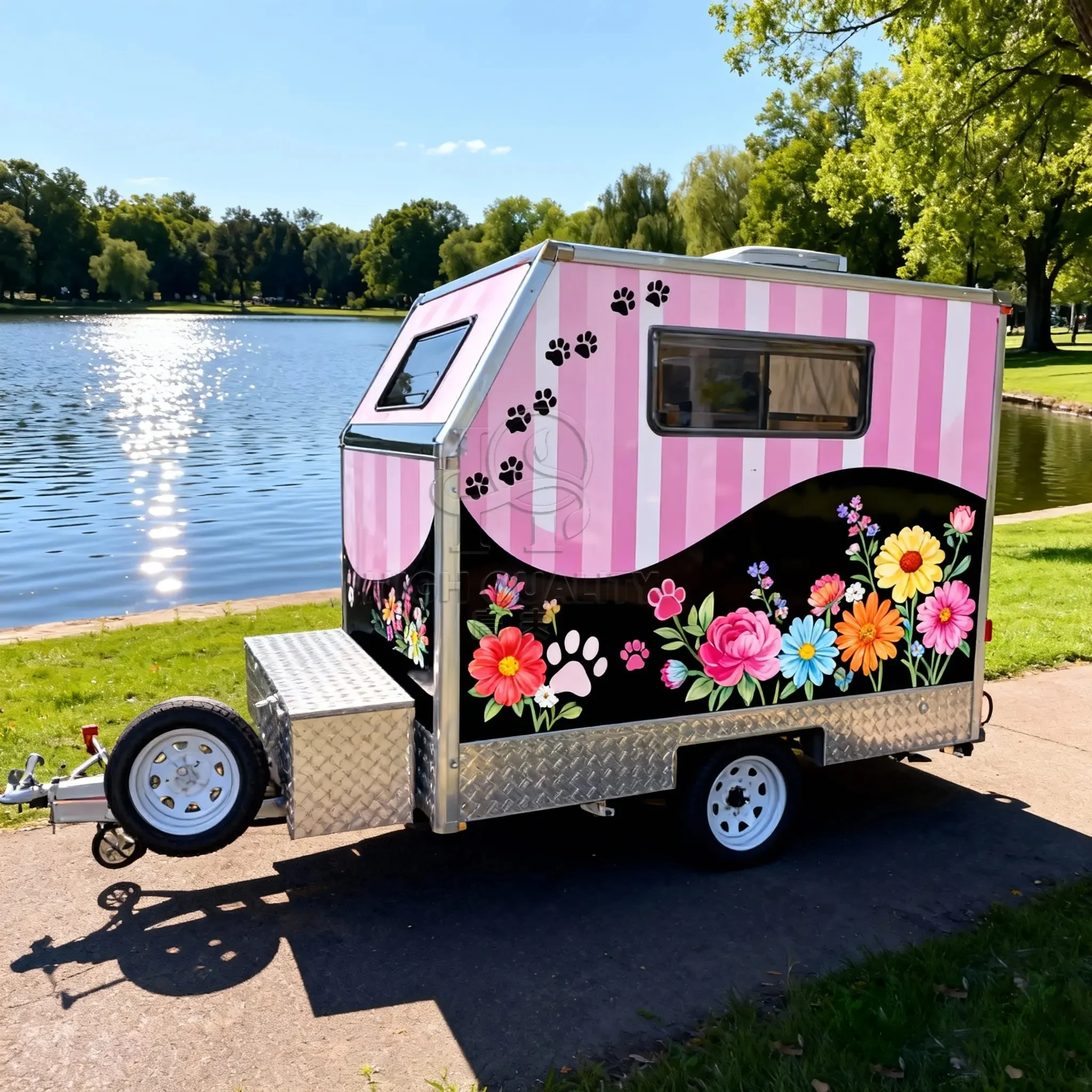 Durable Dog Transport Trailers Multi Kennel Enclosed Trailer For Safe Pet Transportation And Veterinary Use