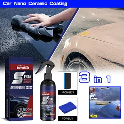 3 in 1 3-1PCS Car Nano Ceramic Coating Quick Film Spray 120ml Scratch Nano Repair Spray car shampoo , car wash, Wax Polish