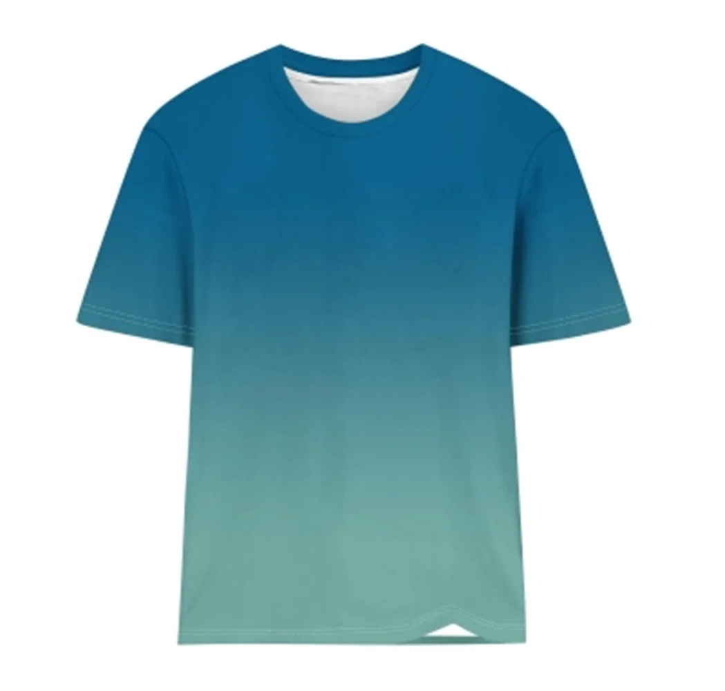 

Ladies' short sleeved gradient color fashionable round neck casual T-shirt