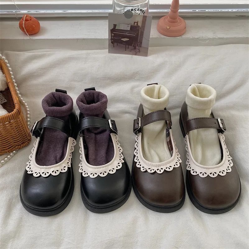 Shoes Woman 2024 Round Toe Oxfords Shallow Mouth Female Footwear Low Heels New Leather Comfortable Dress Summer Sweet PU Spring