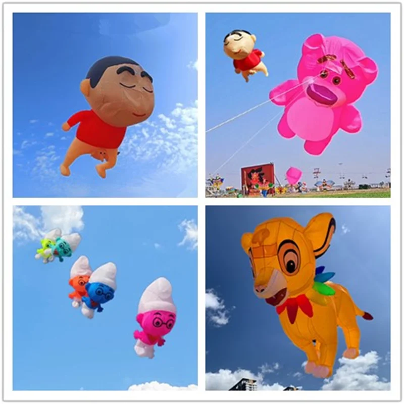 จัดส่งฟรีการ์ตูนนุ่มKiteขนาดใหญ่KitePendantไนลอนKites Inflatableของเล่นKite Reel Winder Kiteผ้าSerfพวงมาลัยล้อ