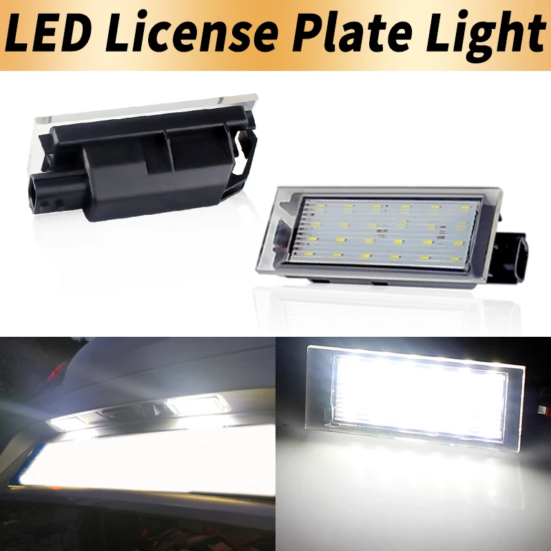 2PCS LED Number License Plate Light Canbus For Renault Clio 05-14 Grand Tour 13-19 Espace 15-21 Kangoo 08-20 Koleos 16-20 Kadjar