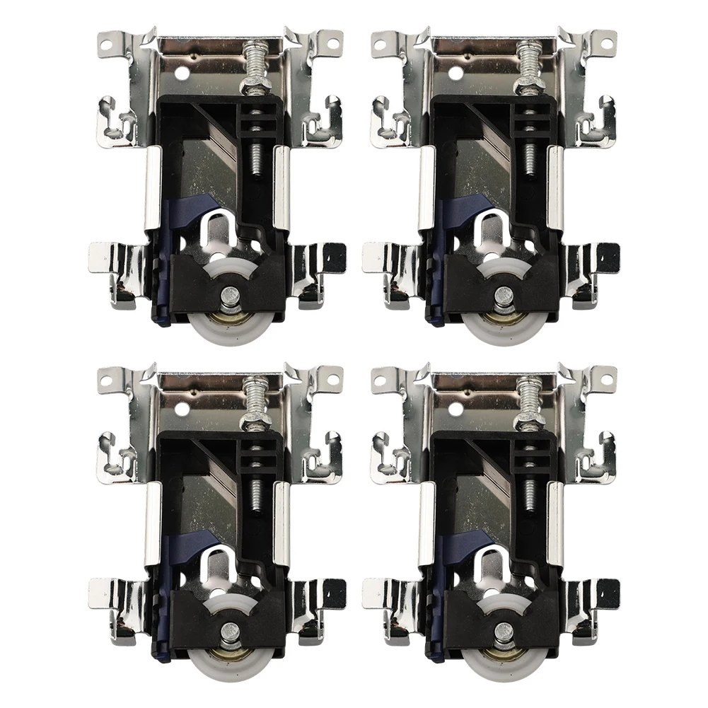 

Easy Install Sliding Mechanism Door Wardrobe Hardware Silver Black Wooden Door Rollers Nylon Pulley Iron Shell