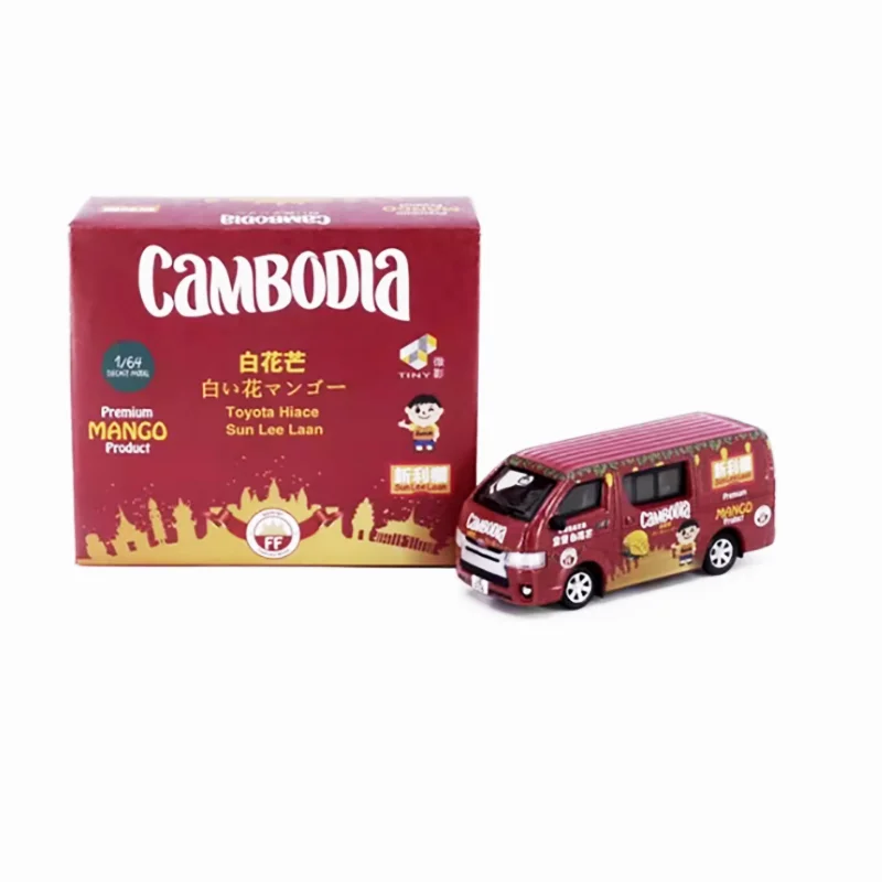 Tiny Diecast 1:64 Scale Hiace MPV Alloy Car Model Finished Product Simulation Toy Collection Gift Static Display
